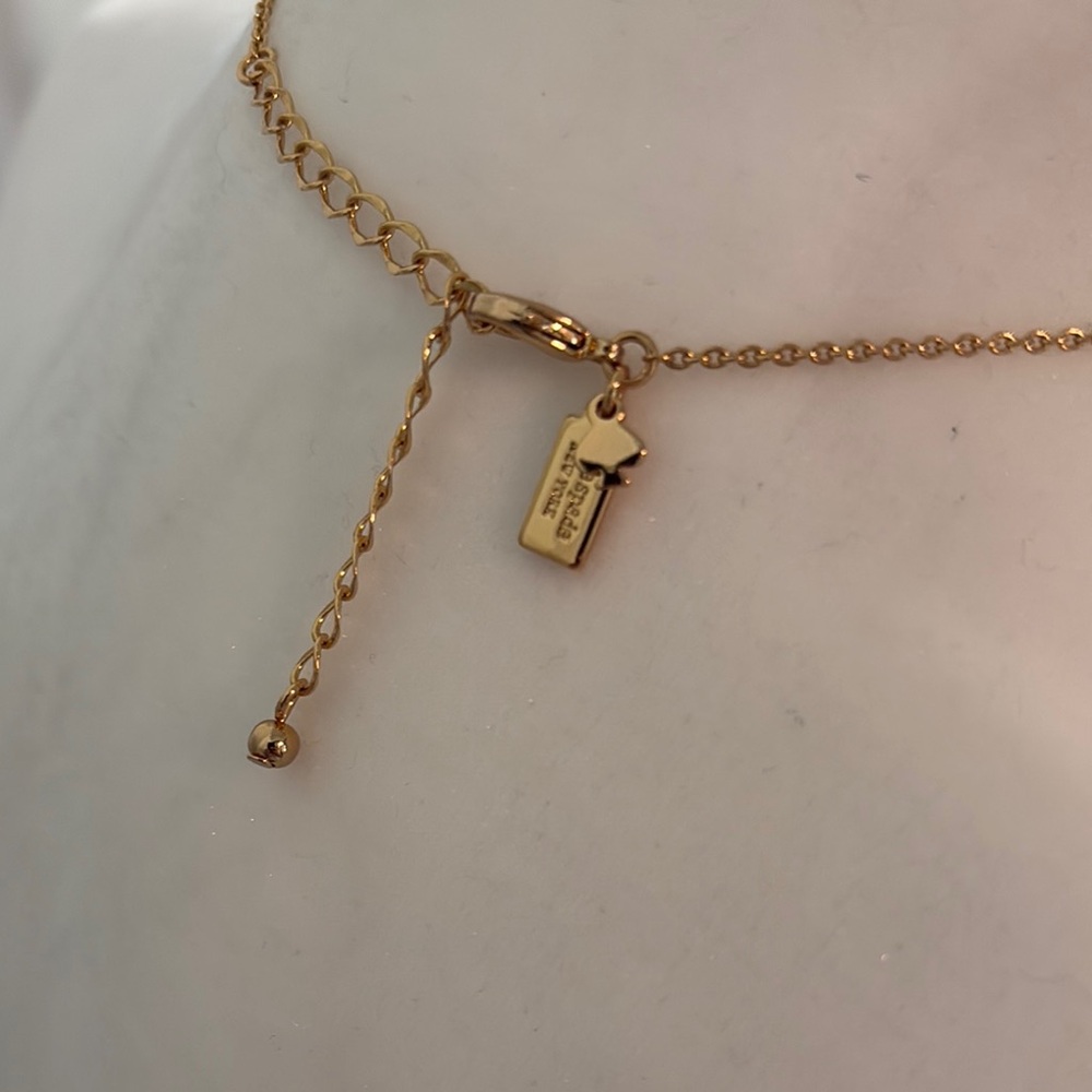 Kate Spade Elegant Gold and Purple Floral Necklace - Picture 3 of 3